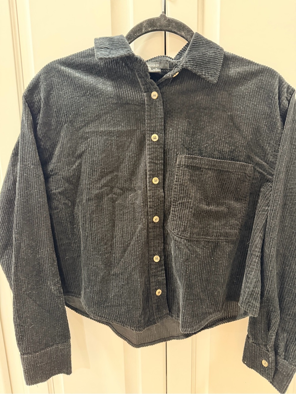 Forever 21 Black Corduroy Shirt Jacket